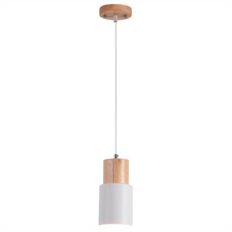 Nordic Wood Cylinder LED 1-Light Pendant Light Lasson Living