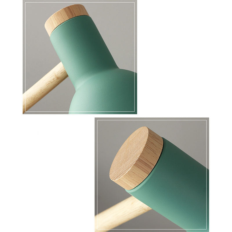 Nordic Wood Base Semi-Circular Table Lamp 1-Light Lasson Living