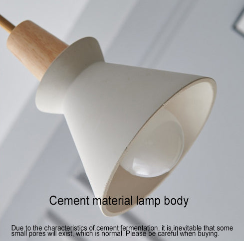 Nordic Cement and Wood Tapered Pendant Light | 1-Light Lasson Living