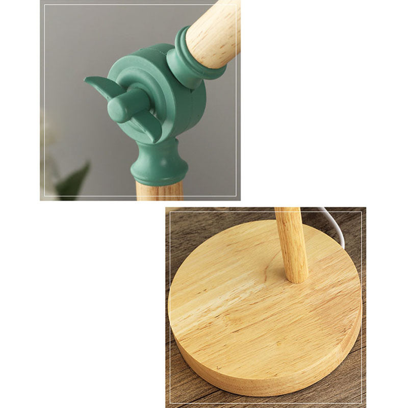 Nordic Wood Base Semi-Circular Table Lamp 1-Light Lasson Living