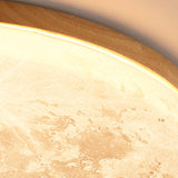 Nordic Wood & Pvc Round LED Flush Mount Ceiling Light 1-light Lasson Living