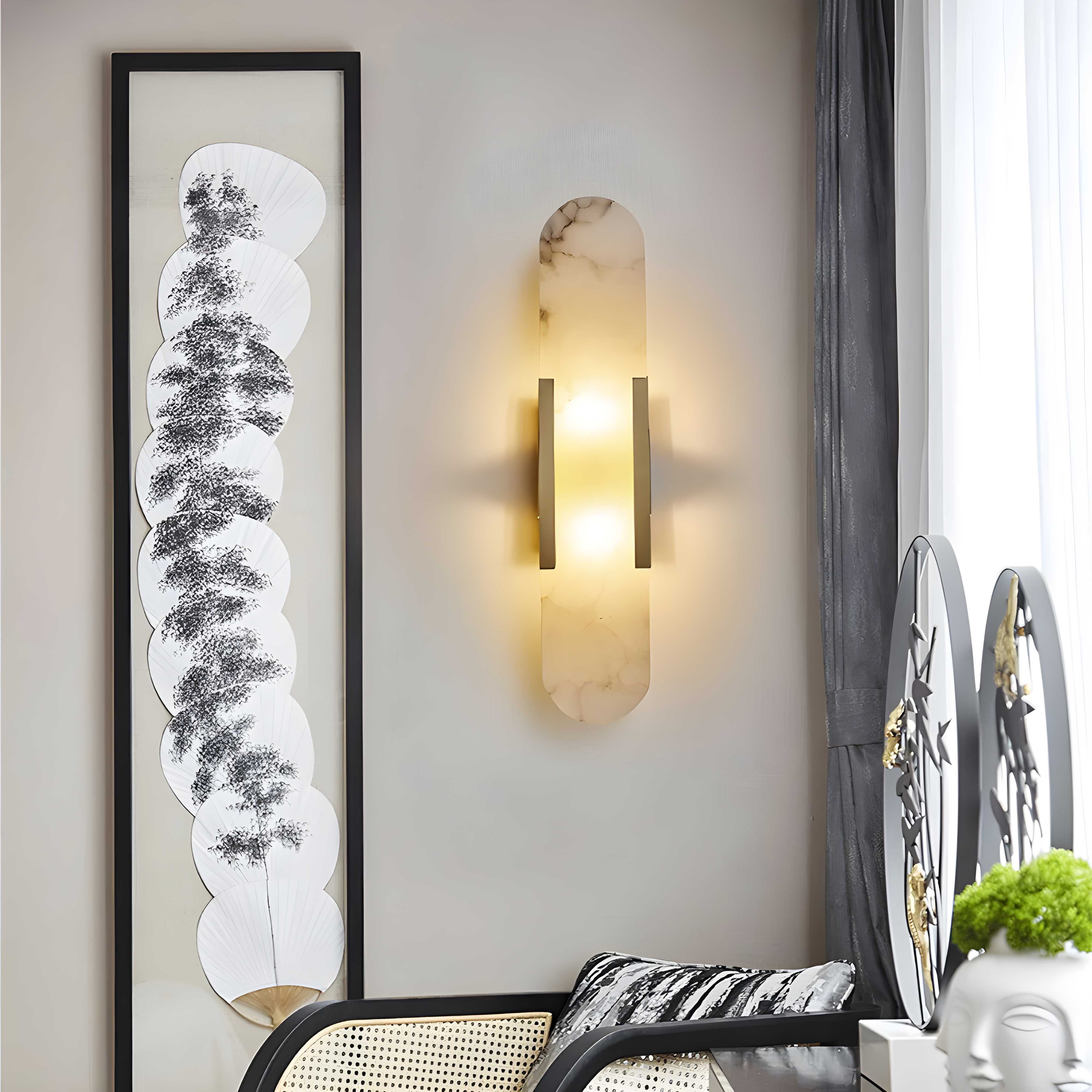 Nordic Alabaster Marble Wall Sconce LED 1-Light Lasson Living