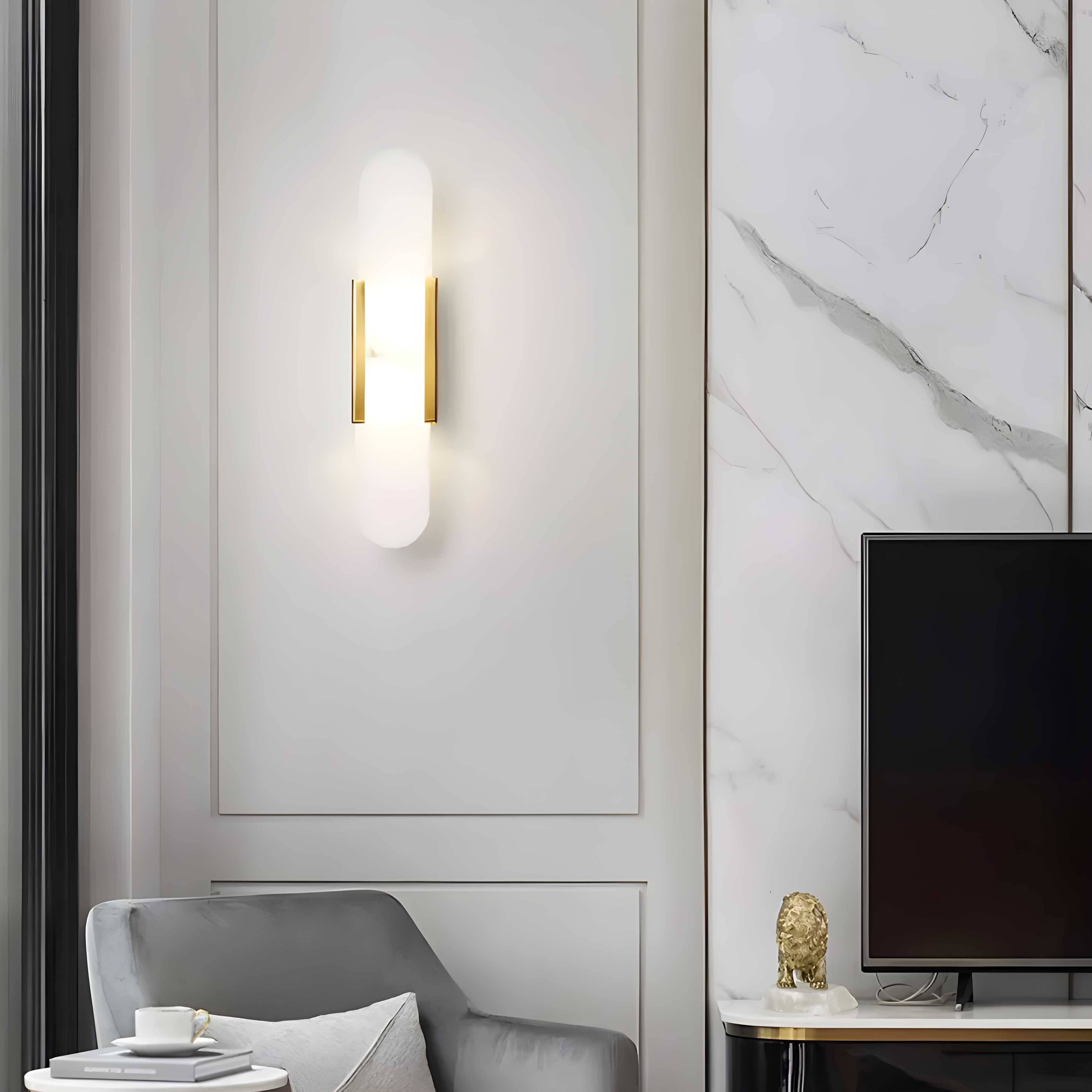 Nordic Alabaster Marble Wall Sconce LED 1-Light Lasson Living