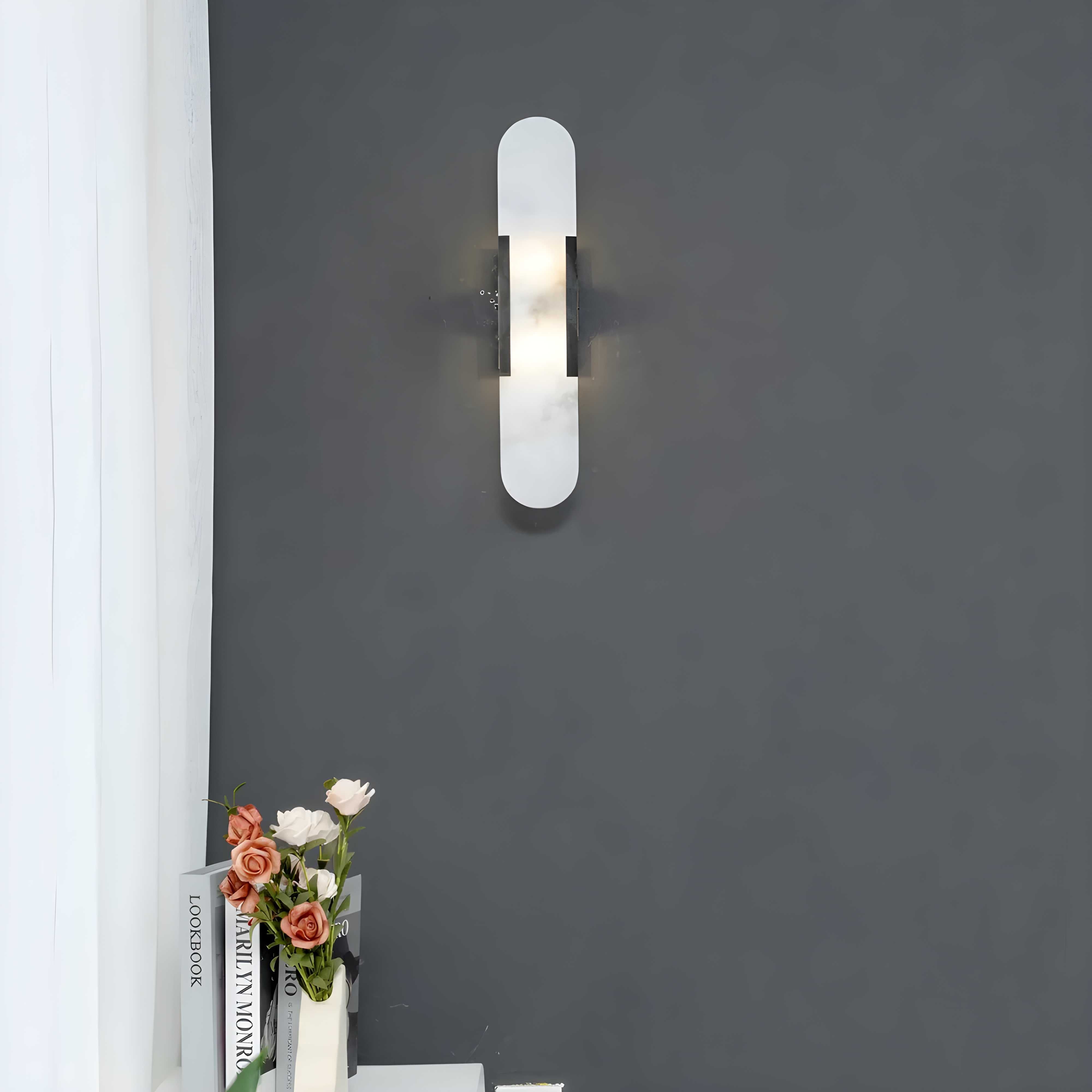 Nordic Alabaster Marble Wall Sconce LED 1-Light Lasson Living