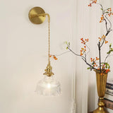 Nordic Brass & Green Glass Flower Wall Light | 1-Light Lasson Living