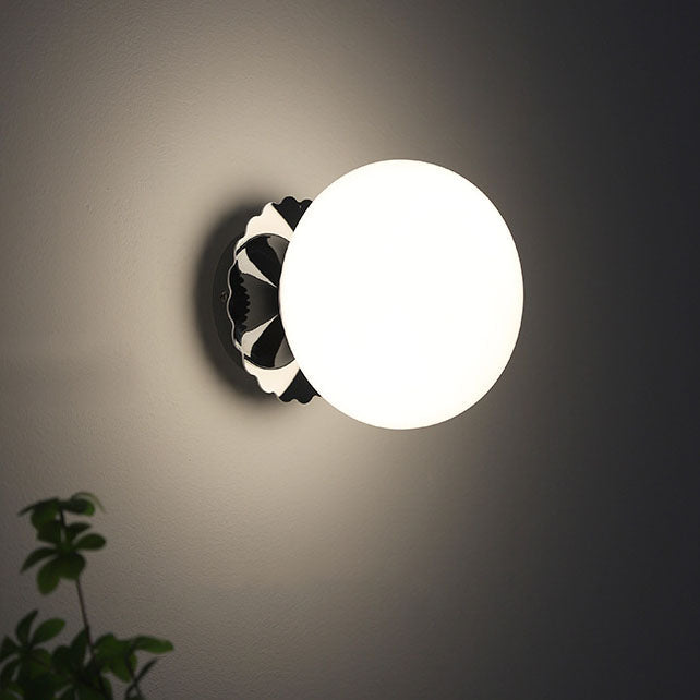 Modern Minimalist Glass Globe Wall Light | 1-Light Lasson Living