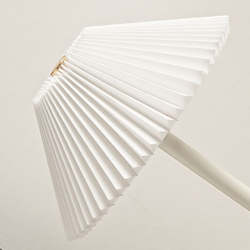 Scandinavian Brass Pleated Fabric Cone Table Light | 1-Light Lasson Living