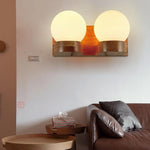 Nordic Wooden Glass Globe Wall Light Lasson Living