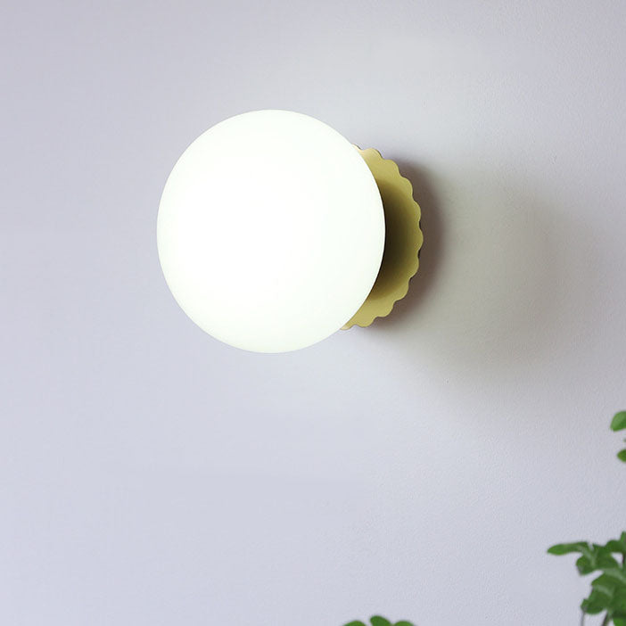 Modern Minimalist Glass Globe Wall Light | 1-Light Lasson Living