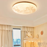 Nordic Wood & Pvc Round LED Flush Mount Ceiling Light 1-light Lasson Living