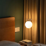 Nordic Wood Glass Globe 1-Light Ceiling Light Lasson Living
