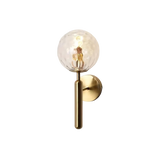 Nordic Brass Glass Globe Wall Sconce LED 1-Light Lasson Living