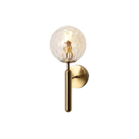 Nordic Brass Glass Globe Wall Sconce LED 1-Light Lasson Living