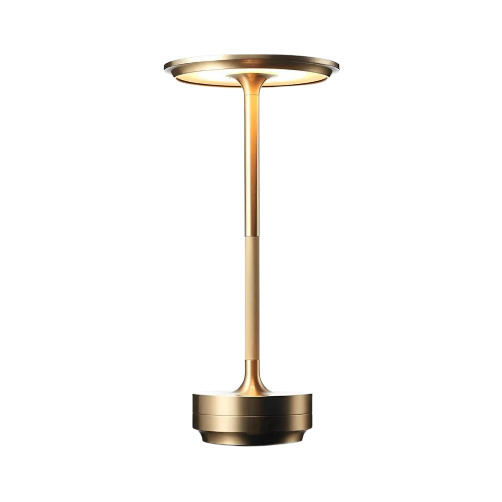 Modern Brass Cone LED Rechargeable Table Lamp 1-Light Lasson Living