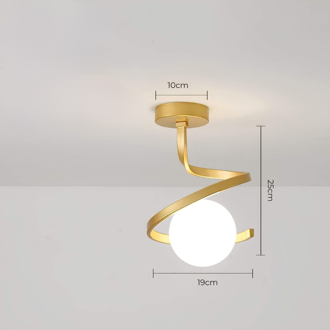Modern Iron Glass Ceiling Light 1-Light Lasson Living