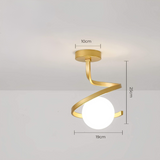 Modern Iron Glass Ceiling Light 1-Light Lasson Living