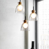 Nordic Rippled Glass and Wood LED Pendant Light | 1-Light Lasson Living