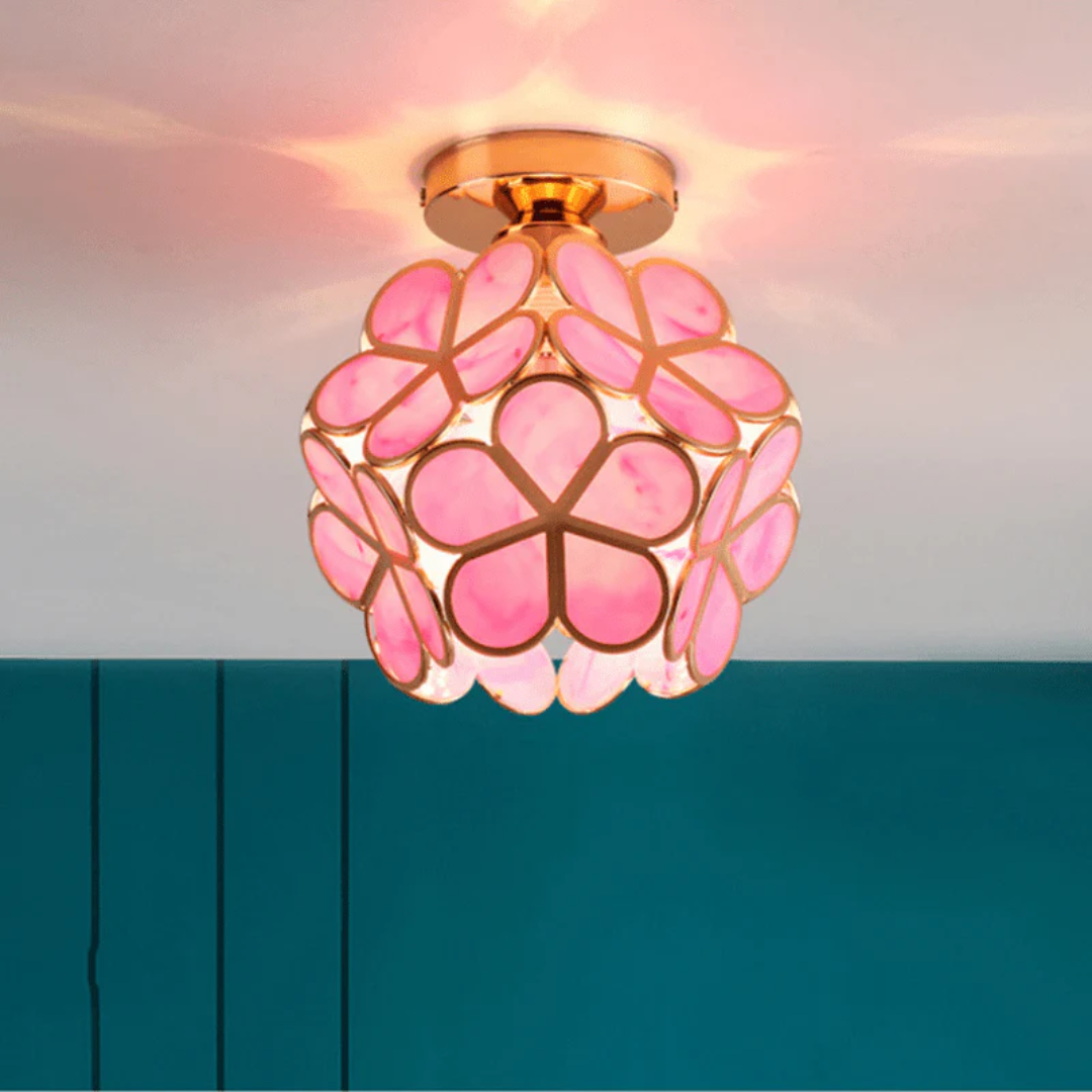 Vintage Floral Ceiling Light 1-Light Lasson Living