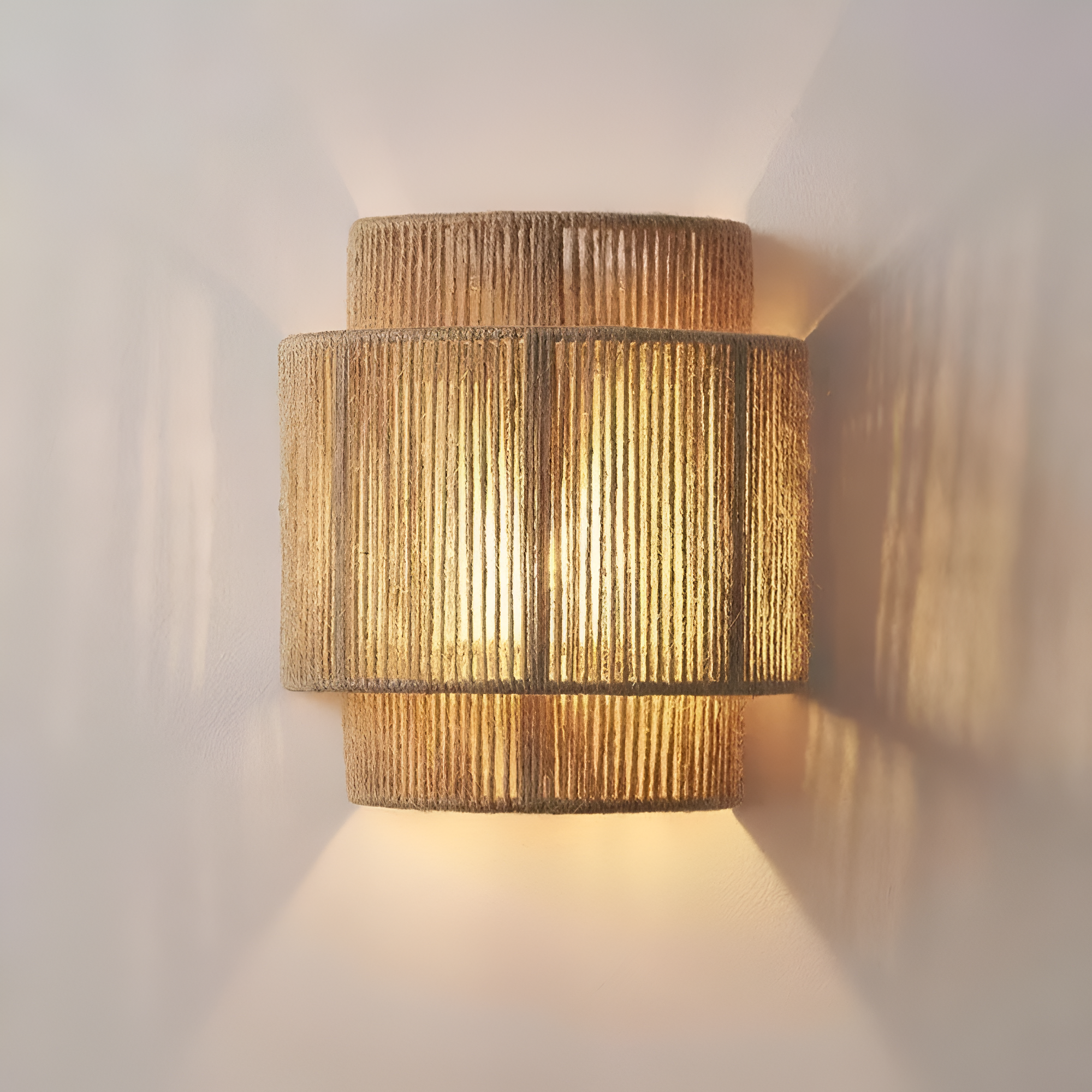 Vintage Bohemian Hand-Woven Rope Wall Sconce LED 1-Light Lasson Living