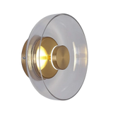 Minimalist Brass & Glass Round Wall Sconce LED 1-Light Lasson Living