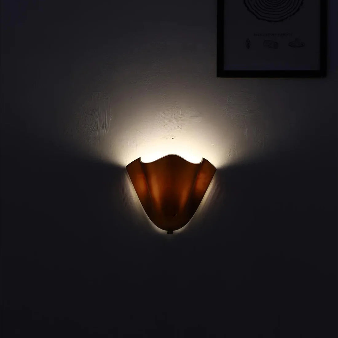 Retro Stained Glass Skirt Shell Wall Sconce LED 1-light Lasson Living