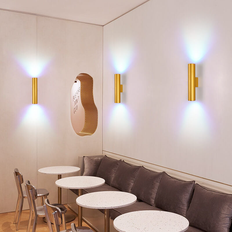 Modern Cylindrical LED 2-Light Wall Sconce Lasson Living