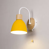 Nordic Wood Dome Wall Light with Pull Switch | 1-Light Lasson Living