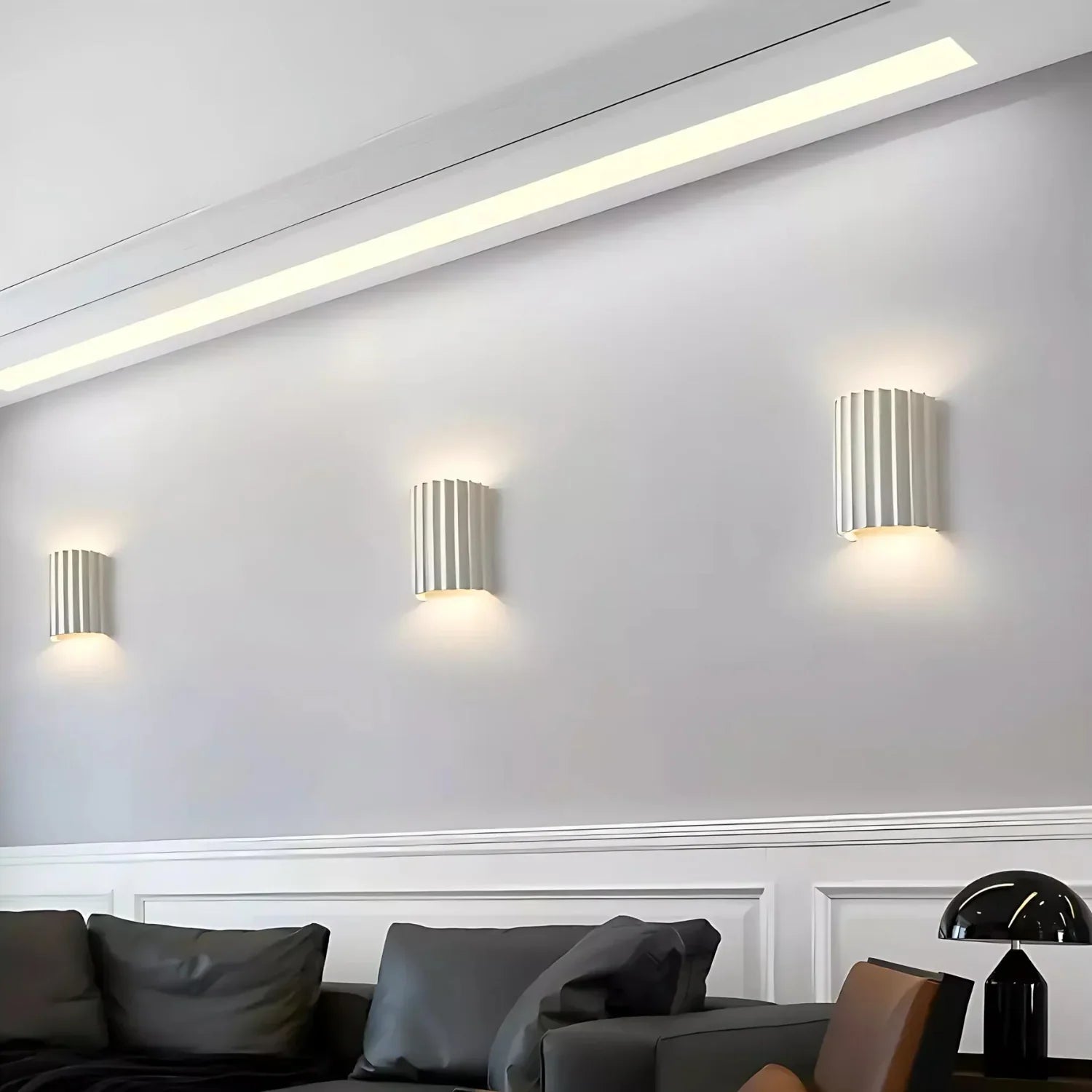 Nordic Resin Striped Wall Sconce LED 1-light Lasson Living