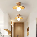 Nordic Wooden Dome Semi-Flush Ceiling Light | 1-Light Lasson Living
