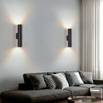 Modern Cylindrical LED 2-Light Wall Sconce Lasson Living