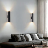 Modern Cylindrical LED 2-Light Wall Sconce Lasson Living
