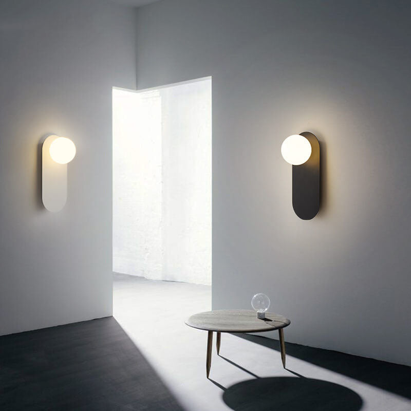 Nordic Minimalist Glass Globe Wall Sconce Light 1-light Lasson Living