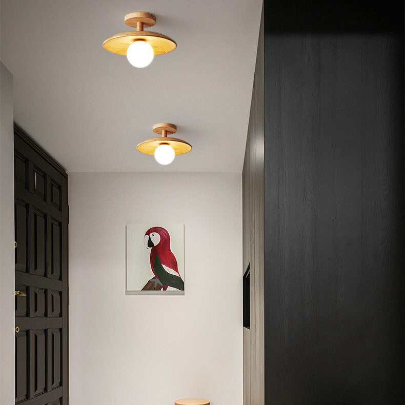 Nordic Wooden Dome Semi-Flush Ceiling Light | 1-Light Lasson Living