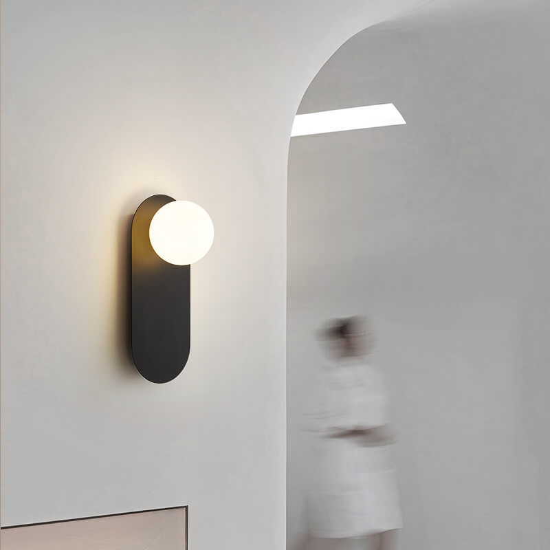 Nordic Minimalist Glass Globe Wall Sconce Light 1-light Lasson Living