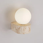Modern Travertine Globe Wall Sconce LED 1-Light Lasson Living