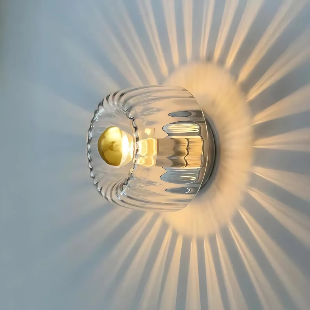 Modern Minimalist Glass Round Wall Sconce LED 1-Light Lasson Living