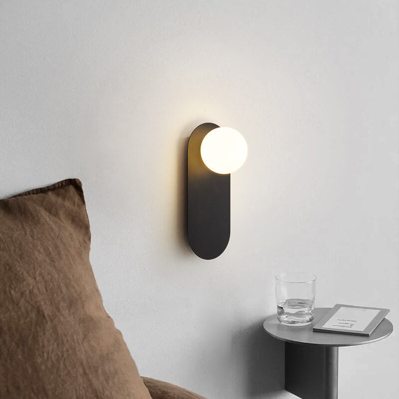 Nordic Minimalist Glass Globe Wall Sconce Light 1-light Lasson Living
