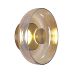 Minimalist Brass & Glass Round Wall Sconce LED 1-Light Lasson Living