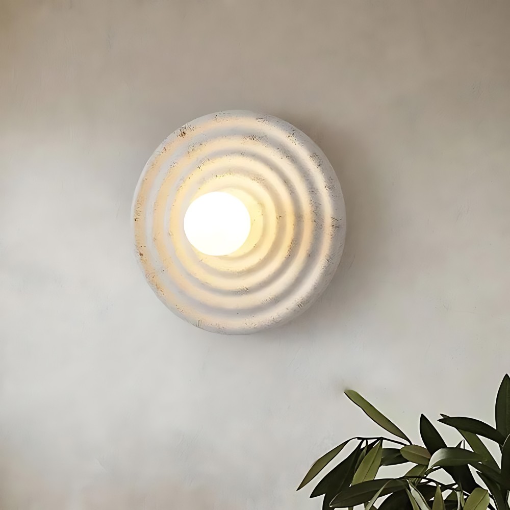 Modern Minimalist Resin Circular Wall Sconce G4 1-Light Lasson Living