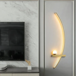 Modern Brass Arc LED Wall Sconce 2-Lights Lasson Living