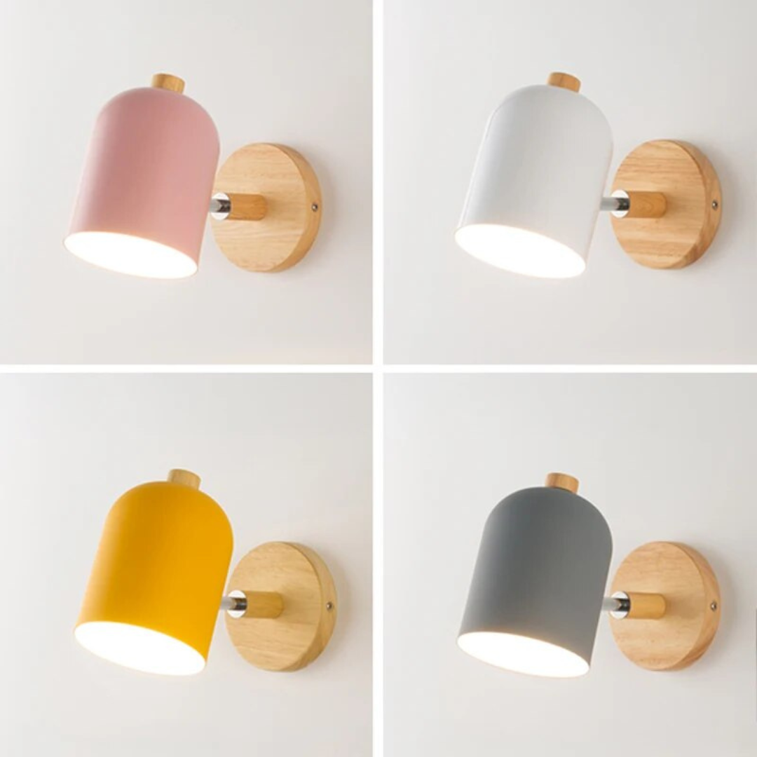Scandinavian Wood Cylinder LED Wall Sconce 1-light Lasson Living