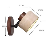 Minimalist Travertine Wood Cylinder Wall Sconce LED 1-light Lasson Living