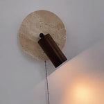 Modern Travertine Wood Rotatable Wall Sconce LED 1-Light Lasson Living