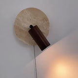 Modern Travertine Wood Rotatable Wall Sconce LED 1-Light Lasson Living