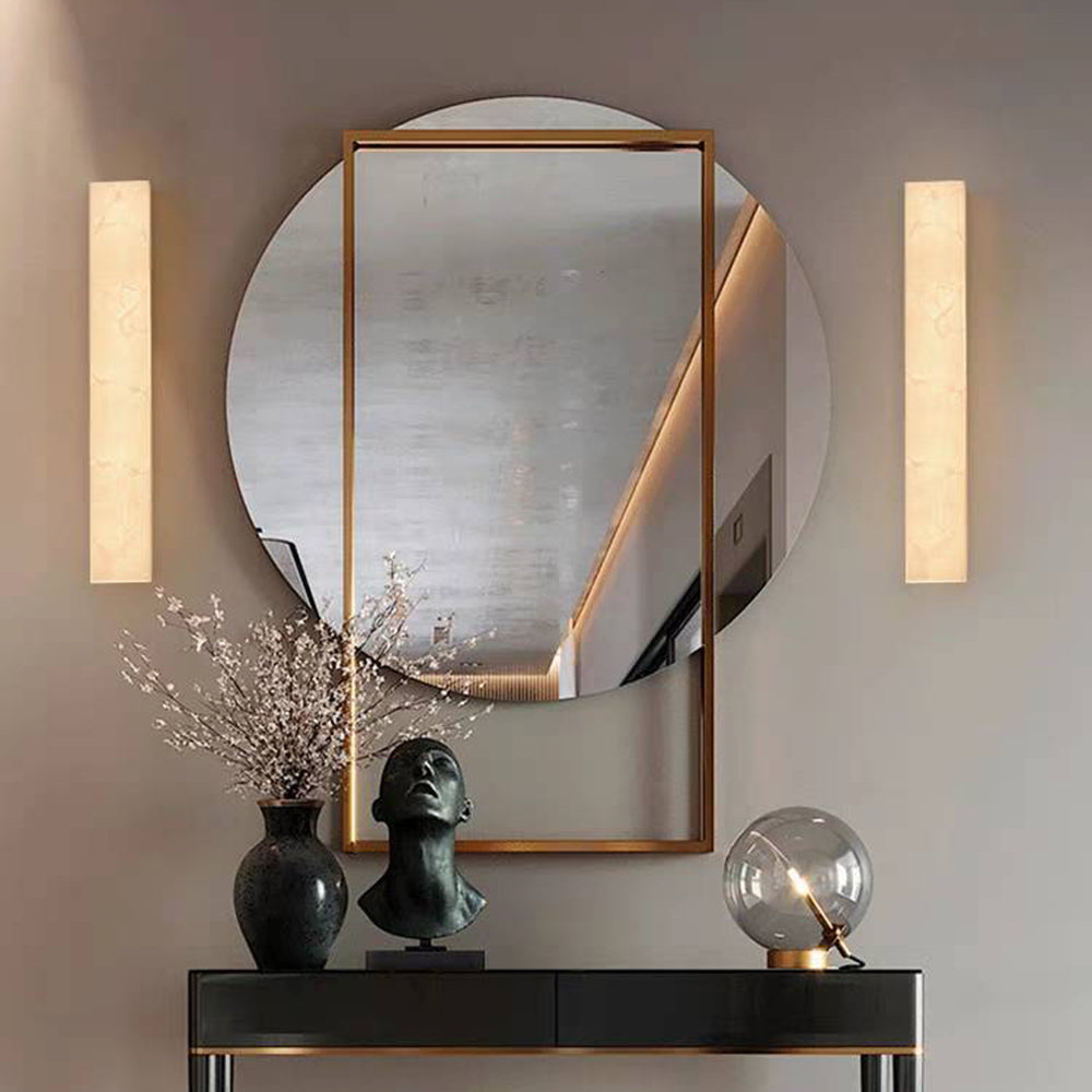 Modern Alabaster Rectangular Outdoor Wall Light LED 1-Light Lasson Living