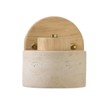 Minimalist Travertine Wood Cylinder Wall Sconce LED 1-light Lasson Living