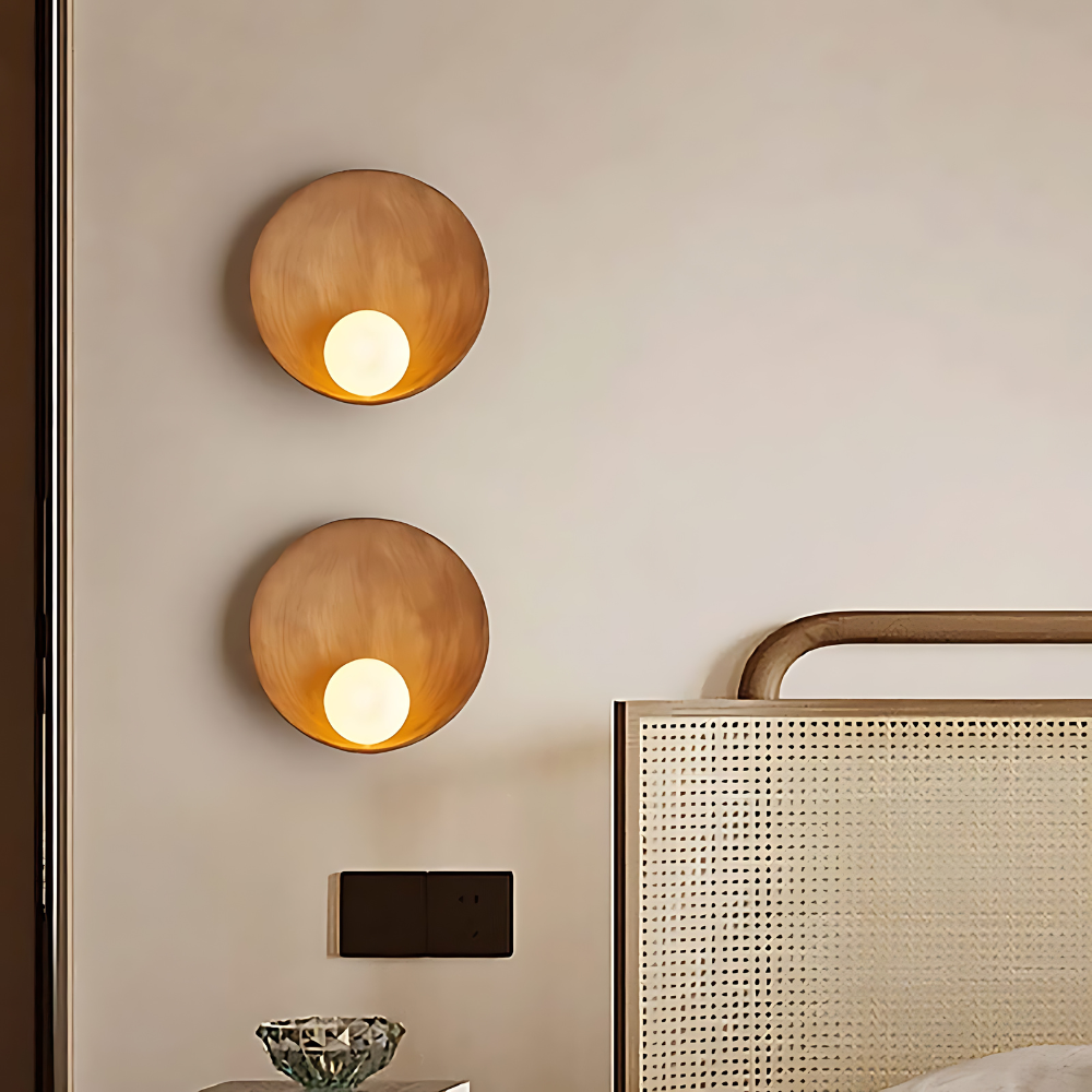 Modern Japandi Resin Bowl Wall Sconce G9 1-Light Lasson Living
