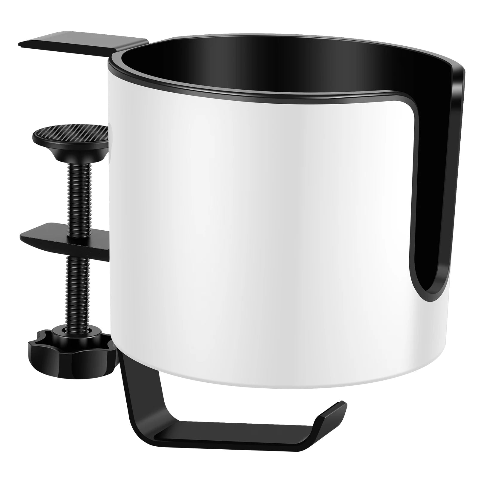 2-in-1 Desk Cup Holder With Headphone Hook And Adjustable Clamp - Image 1