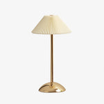 Scandinavian Brass Pleated Fabric Cone Table Light | 1-Light Lasson Living