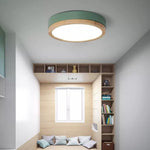 Nordic Wood Round LED Flush Ceiling Light | 1-Light Lasson Living
